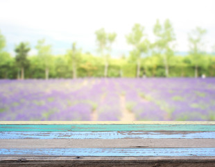 Fototapeta premium Table Top And Blur Nature For Background