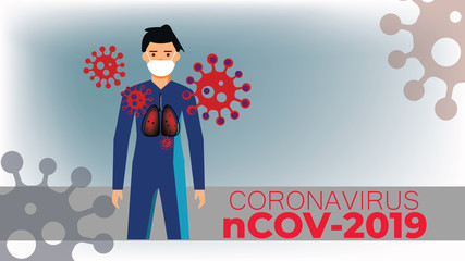 Medical illustration for China pathogen respiratory coronavirus 2019-ncov flu outbreak.