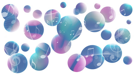 音楽のイメージ、抽象的な球体の背景