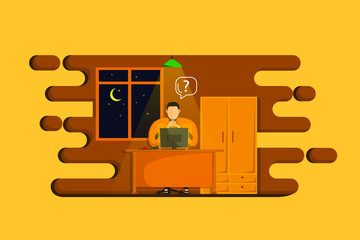 Vector Illustration Man With Confusion