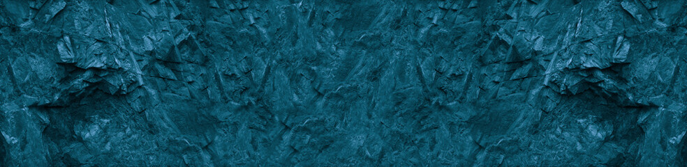 Blue green abstract background. Toned monochrome texture of the mountain. Petrol stone background....