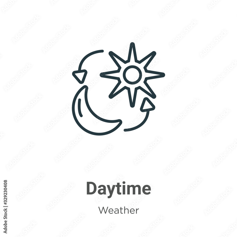 Poster daytime outline vector icon. thin line black daytime icon, flat vector simple element illustration f