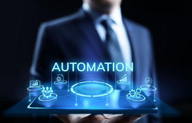 Business process automation industrial technology innovation optimisation concept.