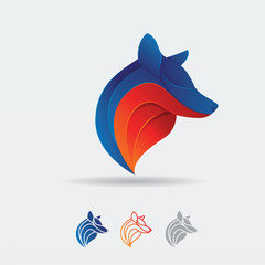 Wolf illustration logo vector adesign template
