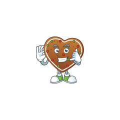 Call me funny gesture gingerbread love mascot cartoon design