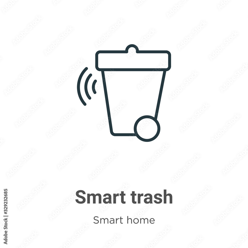 Poster smart trash outline vector icon. thin line black smart trash icon, flat vector simple element illust