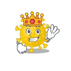 The Royal King of corona virus diagnosis cartoon character design with crown