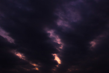 dramatic sky with clouds and sun