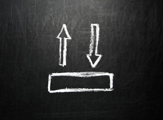 Upload and download written with chalk on blackboard