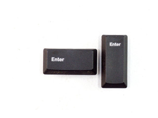 Keyboard button ,Enter, on white background
