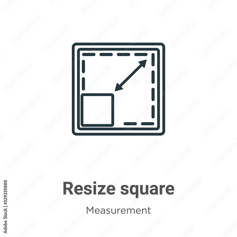 Poster resize square outline vector icon. thin line black resize square icon, flat vector simple element il