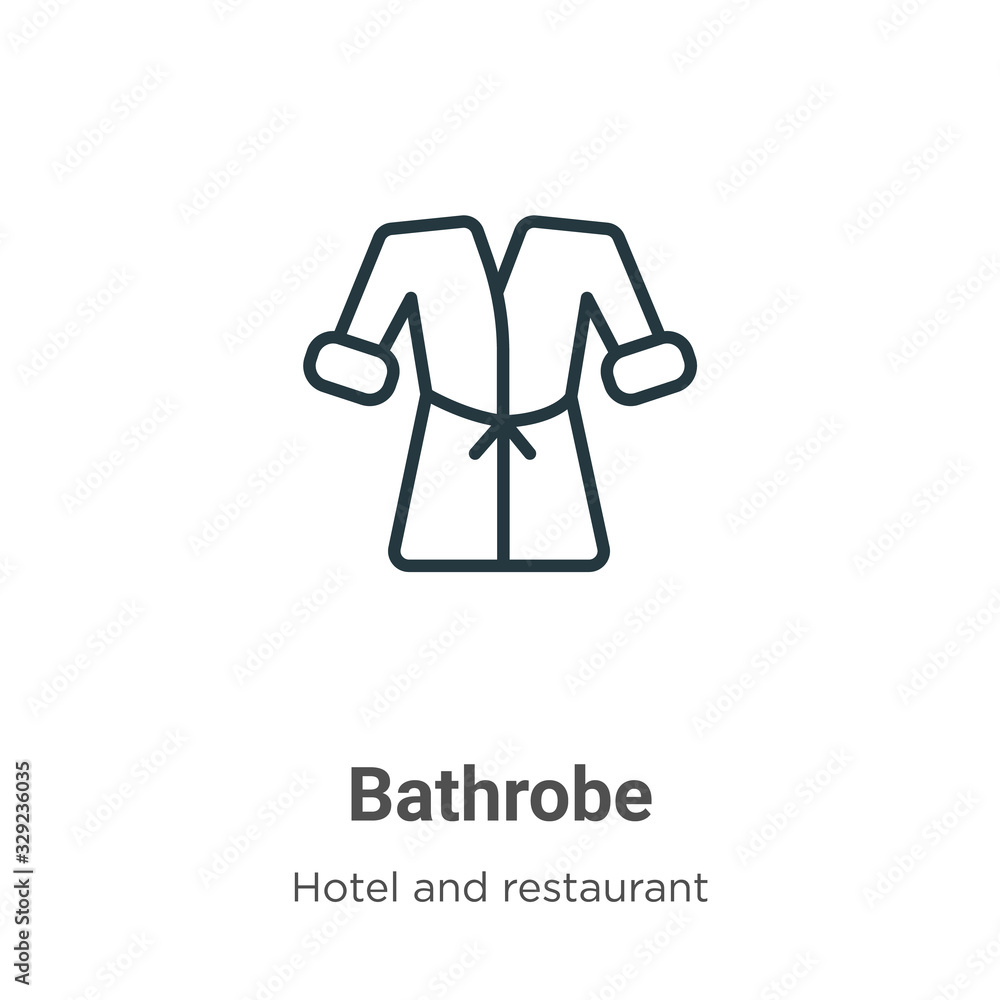 Poster bathrobe outline vector icon. thin line black bathrobe icon, flat vector simple element illustration