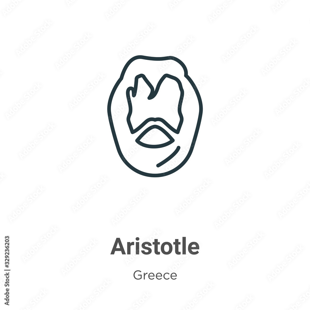 Poster aristotle outline vector icon. thin line black aristotle icon, flat vector simple element illustrati