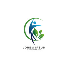 leaf people logo template