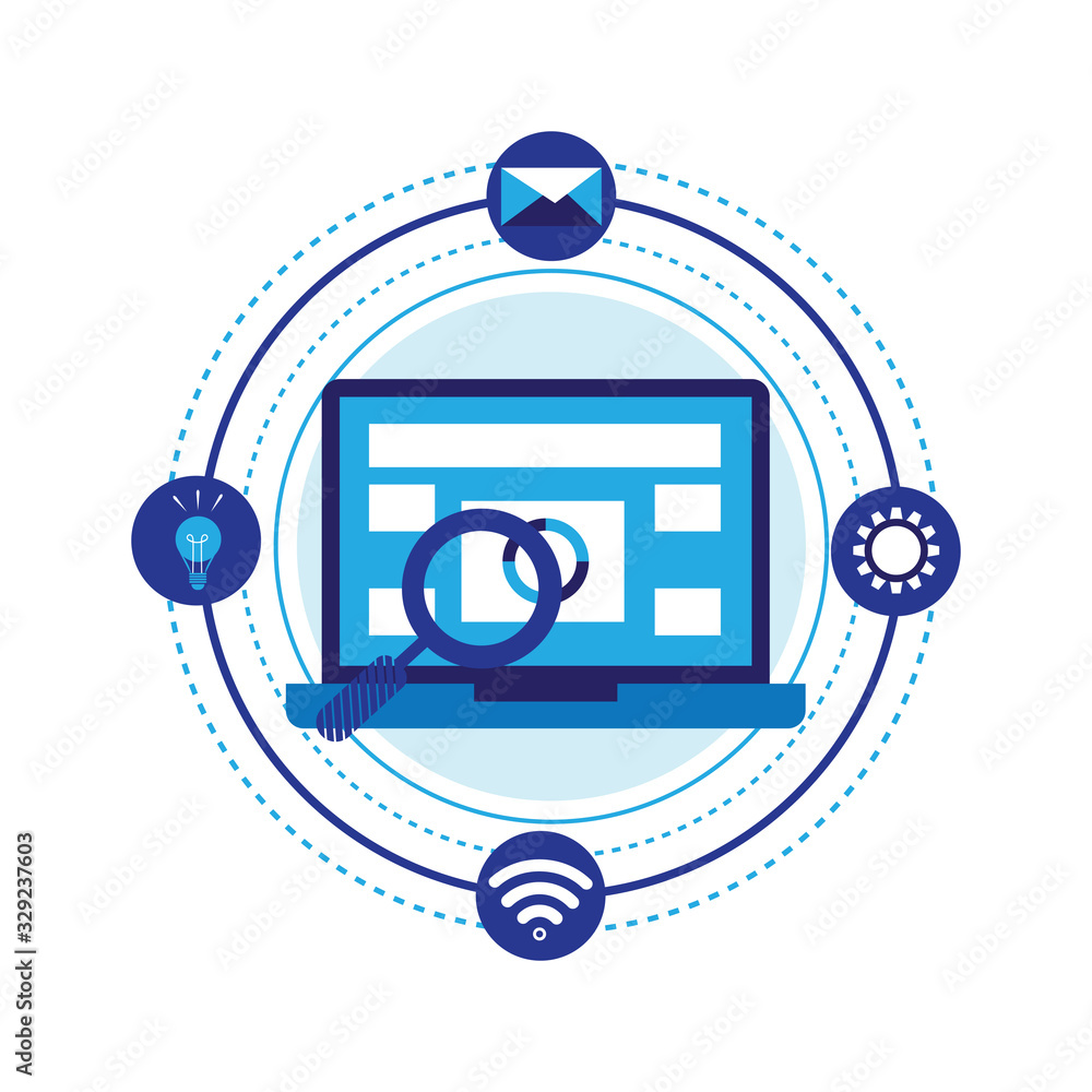 Poster fin-tech and block chain technology graphic concept
