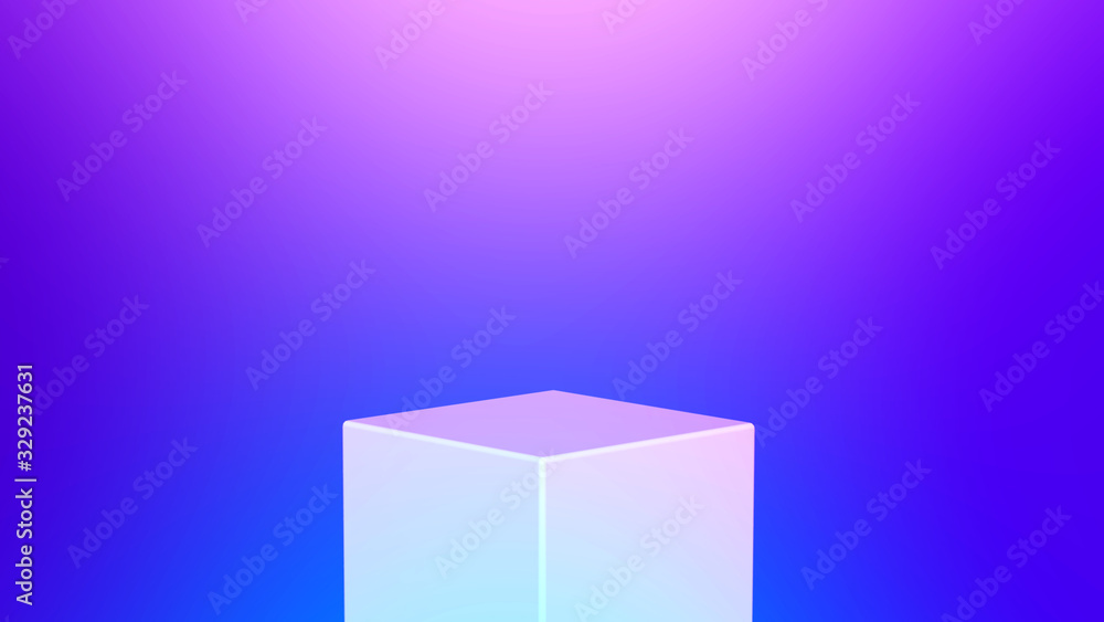 Poster minimal podium abstract. soft pastel gradient background. empty space studio room with pedestal show