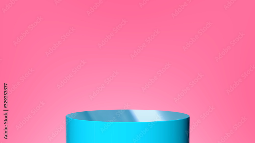 Poster minimal podium abstract. soft pastel gradient background. empty space studio room with pedestal show