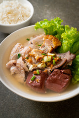 pork's entrails and blood jelly soup with rice