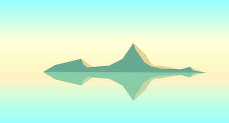 Landscape with sea and cliffs. Vector illustration.