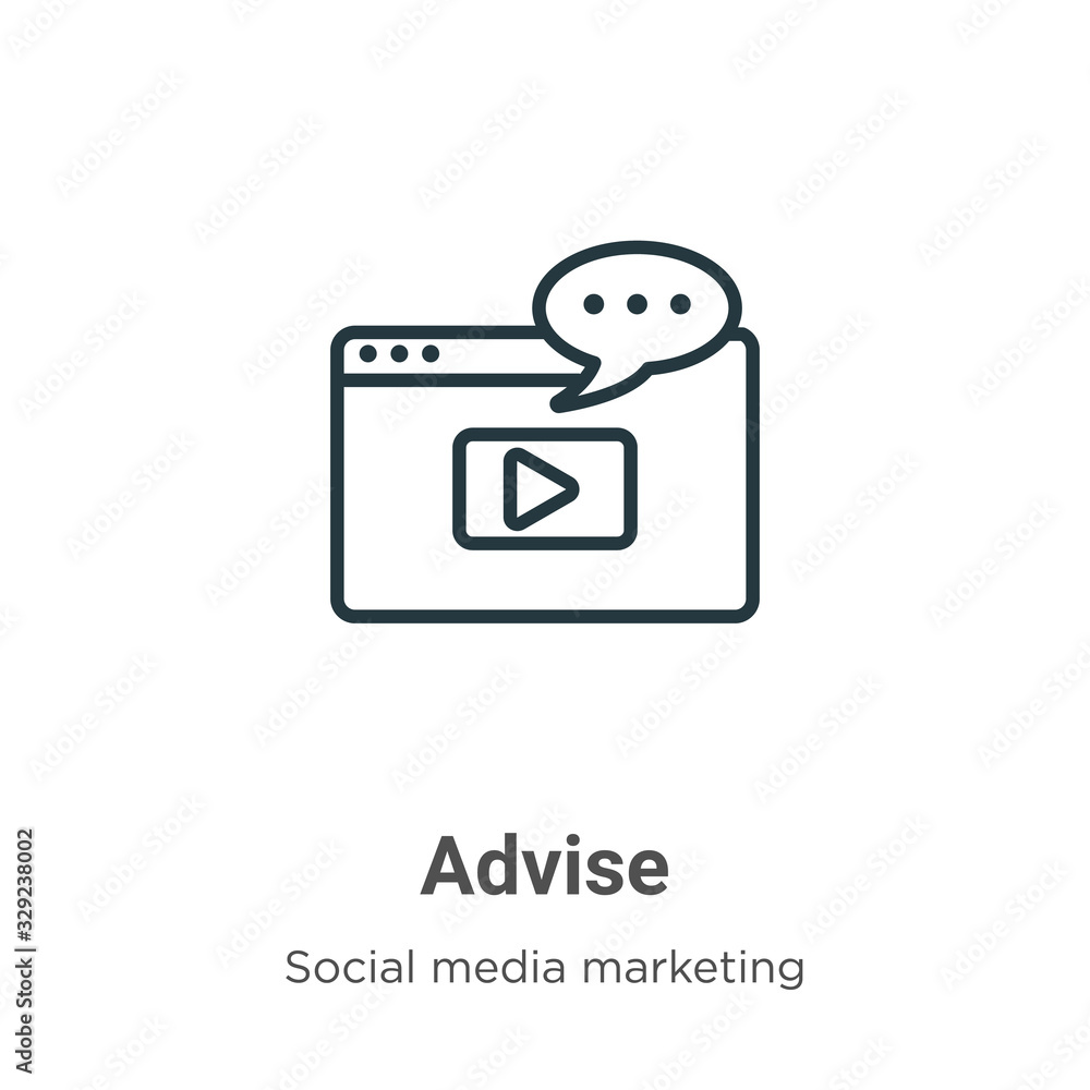 Poster advise outline vector icon. thin line black advise icon, flat vector simple element illustration fro
