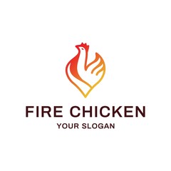 Modern Logo Design with Gradients, Chickens with Fire Lines, Flying Animals or Poultry