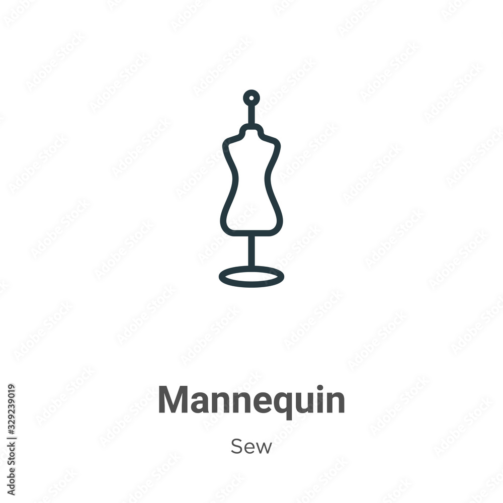 Poster mannequin outline vector icon. thin line black mannequin icon, flat vector simple element illustrati