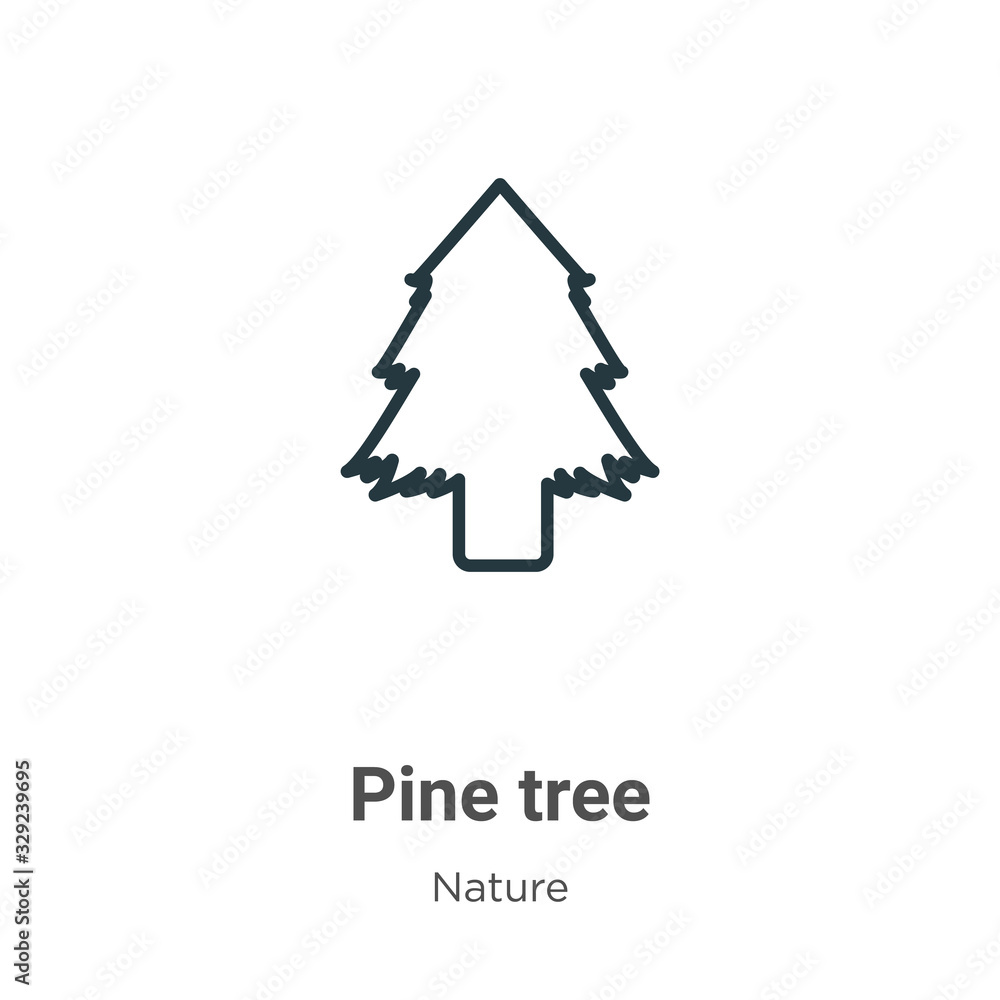 Poster red pine tree outline vector icon. thin line black red pine tree icon, flat vector simple element il