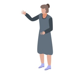 Entrepreneur woman icon. Isometric of entrepreneur woman vector icon for web design isolated on white background