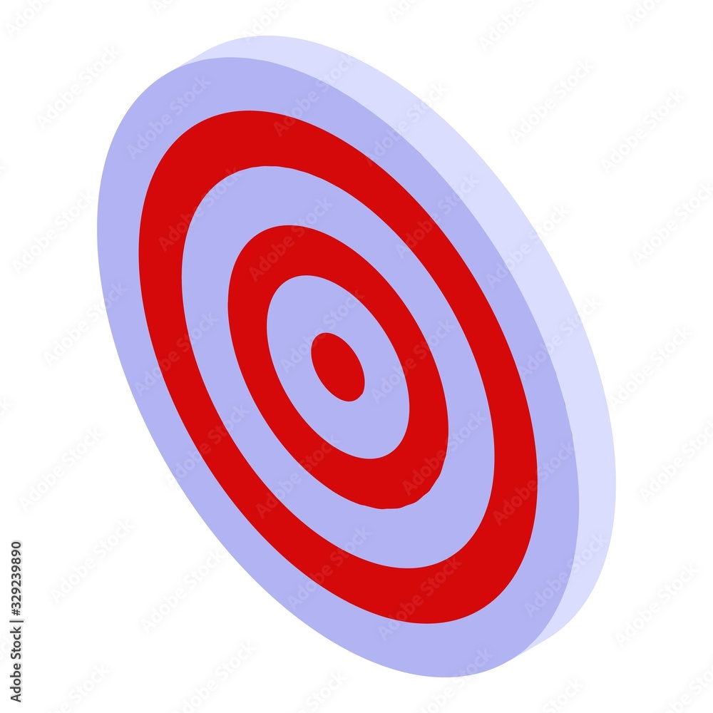 Aufkleber red white target icon. isometric of red white target vector icon for web design isolated on white ba