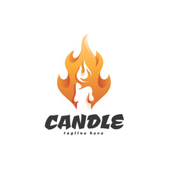 Candle Light Fire Flame Logo Icon