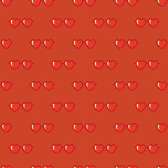 heart shaped sunglasses seamless pattern in red color. textile design. exotic fashion trend. repeat vector pattern.