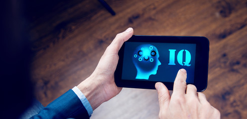 Brain areas low poly design, intelligence abstract geometric image, IQ