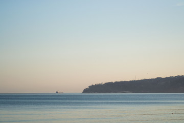 Beautiful evening in Varna, Bulgaria, sunset over the sea, beautiful landscape, colorful sky