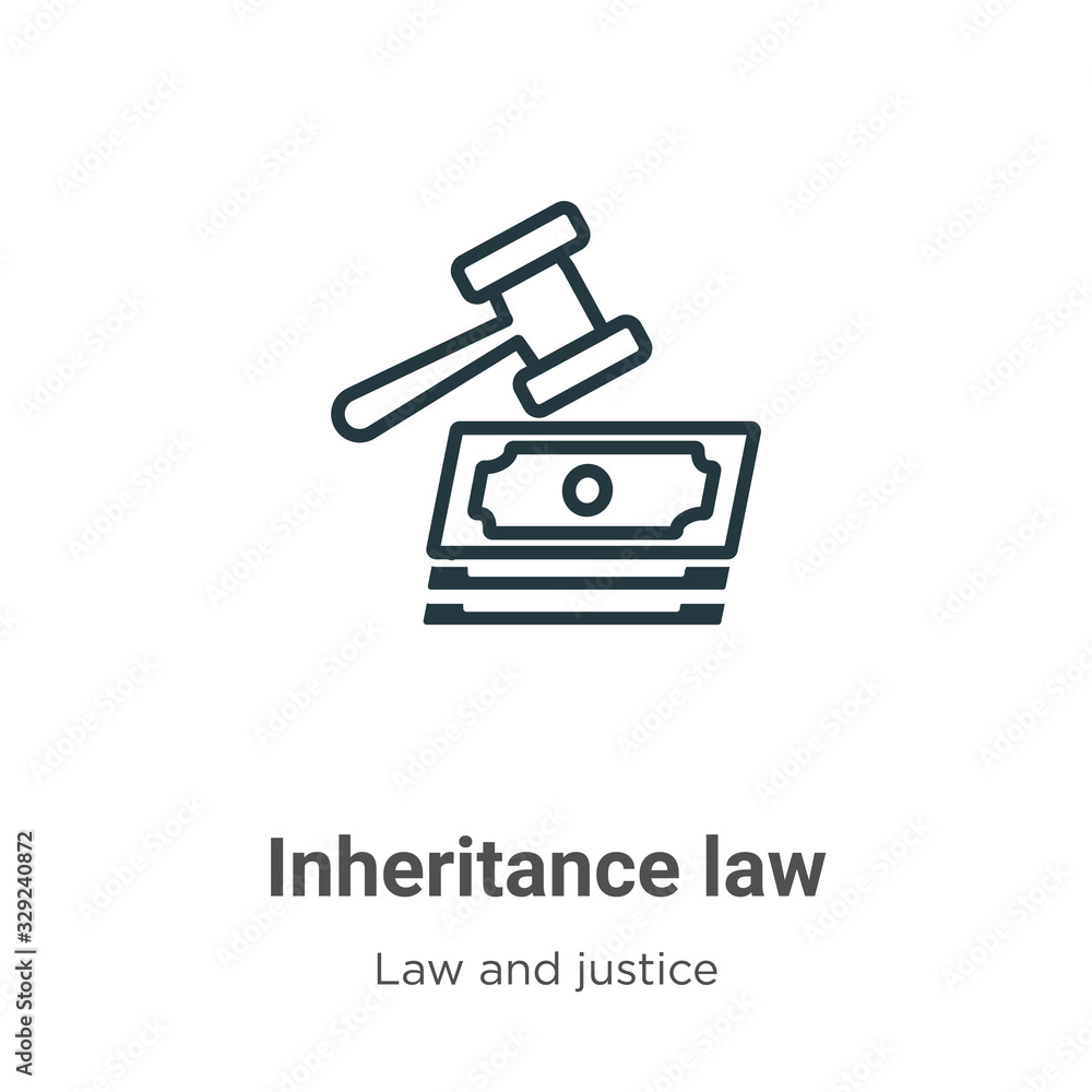 Poster inheritance law outline vector icon. thin line black inheritance law icon, flat vector simple elemen