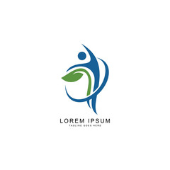 leaf people logo template