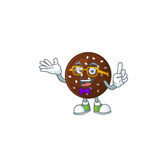Super Funny chokladboll in nerd mascot design style