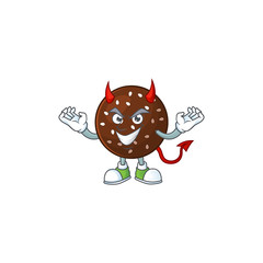 Cartoon picture of chokladboll in devil cartoon character design