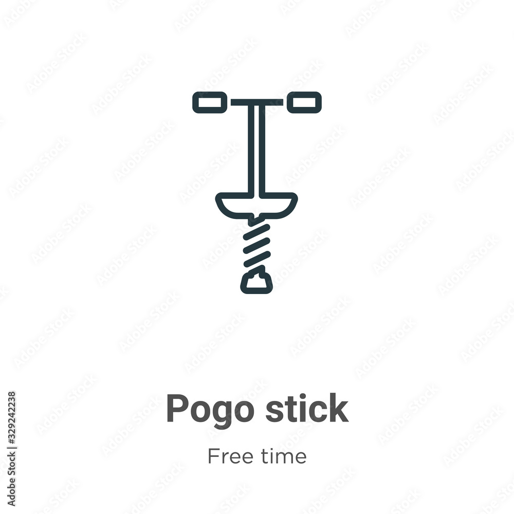 Poster pogo stick outline vector icon. thin line black pogo stick icon, flat vector simple element illustra