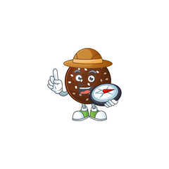 Chokladboll an experienced explorer working using a compass