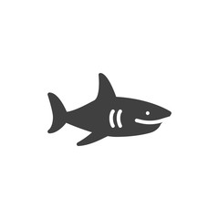 Shark vector icon. filled flat sign for mobile concept and web design. Fish shark glyph icon. Predator symbol, logo illustration. Vector graphics