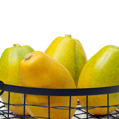Papaya fruit isolated on a white background