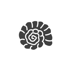 Seashell nautilus vector icon. filled flat sign for mobile concept and web design. Seashell mollusk glyph icon. Symbol, logo illustration. Vector graphics