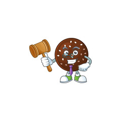 Chokladboll wise judge cartoon character design with cute glasses