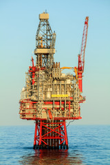 NORTH SEA, NORWAY - 2011 APRIL 18. Oil platform Ringhorn in the North Sea.