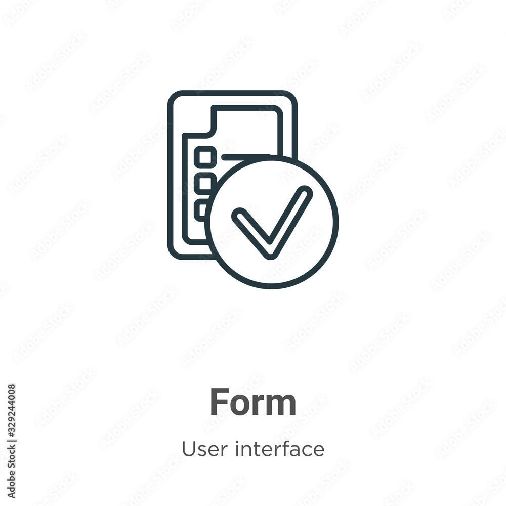 Poster form outline vector icon. thin line black form icon, flat vector simple element illustration from ed