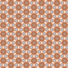 Colorful kaleidoscope seamless pattern, decorative round ornament, geometric design element, wallpaper, fabric, paper, furniture