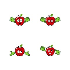 vector of cute and fresh apples