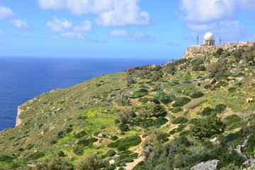 Fototapeta na wymiar Dingli cliffs in Malta in March