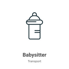 Babysitter outline vector icon. Thin line black babysitter icon, flat vector simple element illustration from editable transport concept isolated stroke on white background