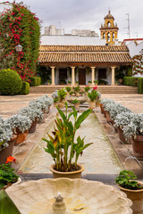 Courtyard garden of Viana Palace in Cordoba, Andalusia, Spain.